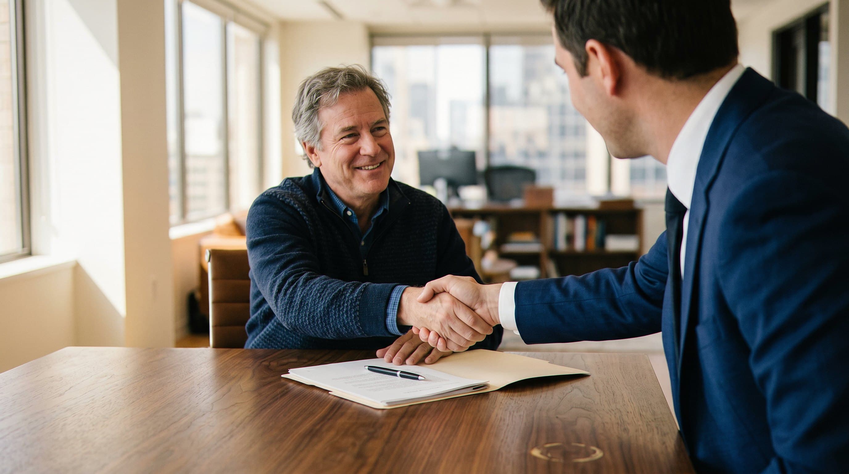 Handshake after teen consultation