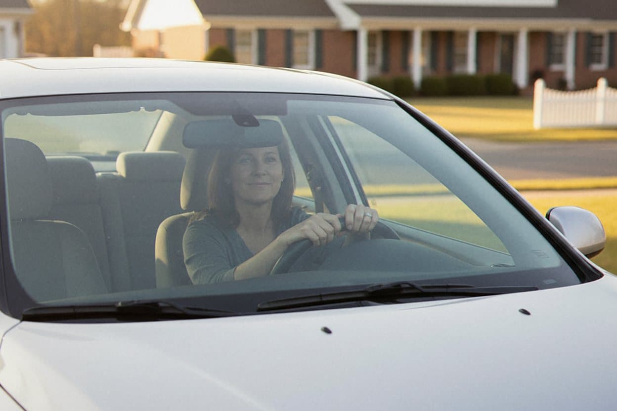 Driver relieved at steering wheel