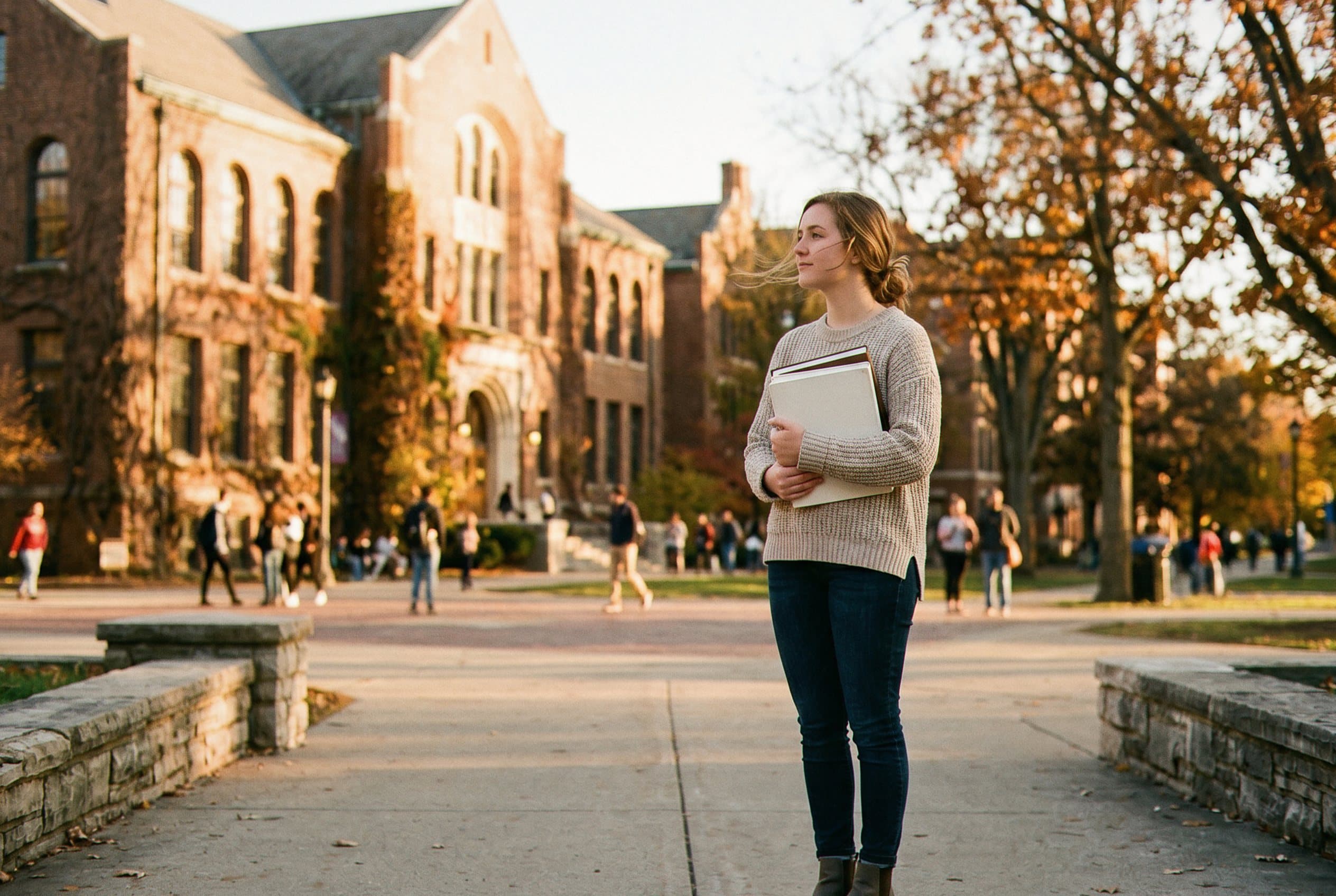 Student looking toward bright future ahead